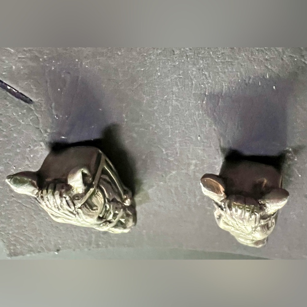 925 Silver Horse Head Earrings, Pierced - Picture 5 of 5